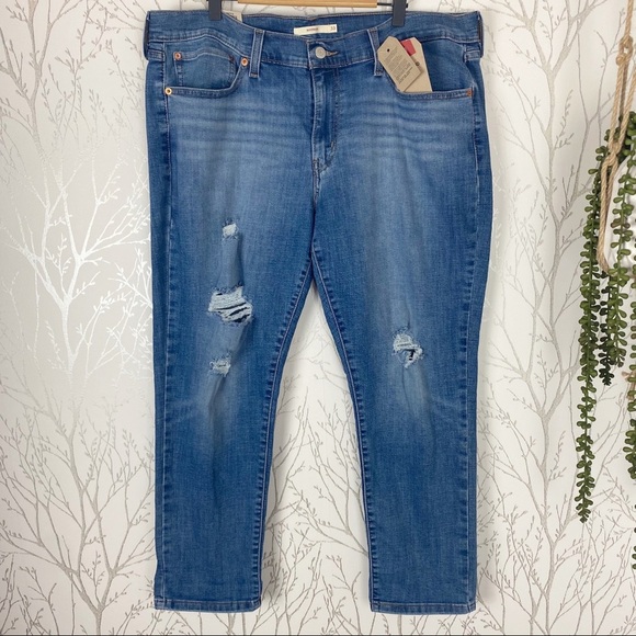 LEVI’S Sculpt Boyfriend Fit Tapered Leg Jeans NWT 33/16 Relaxed distressed - Picture 13 of 13